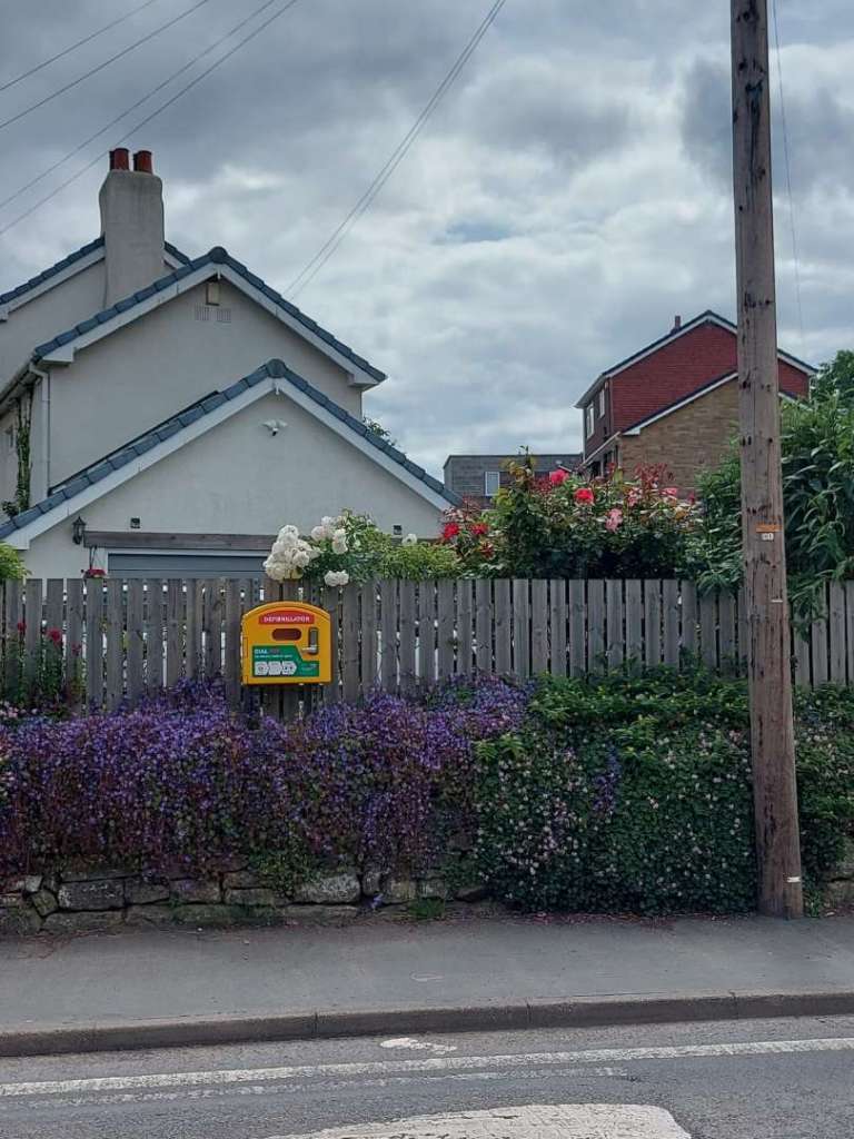 Image of the defibrillator along Valley Road 1